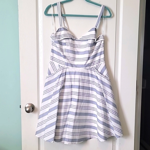 Jun and Ivy blue and white stripe dress - Picture 1 of 3